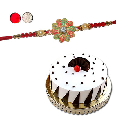 "Zardosi Rakhi - ZR-5240 A (Single Rakhi), Pineapple cake - 1kg - Click here to View more details about this Product